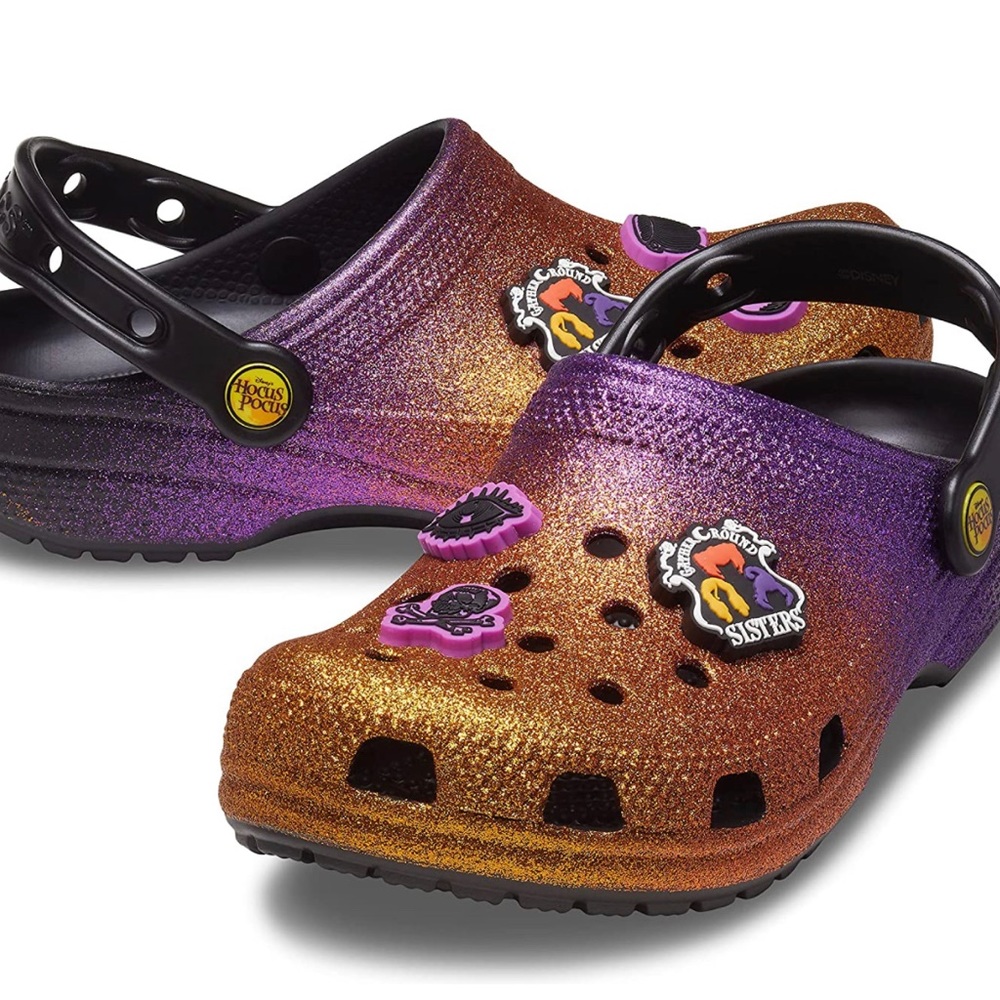 New Limited Edition size 7 Hocus Pocus Glitter Crocs